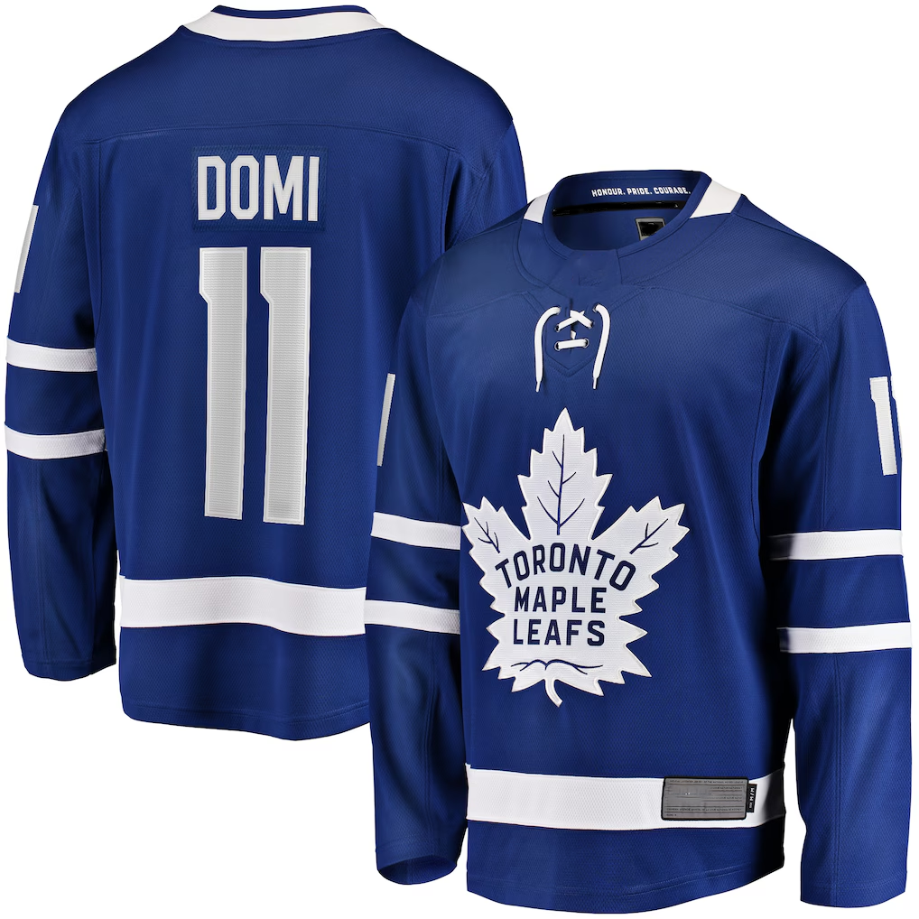Yuxns TM.Leafs #11 Max Domi Blue Home Breakaway Jerseys