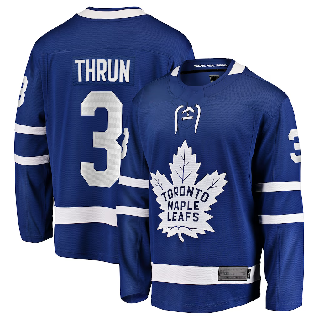 Yuxns TM.Leafs #3 Henry Thrun Blue Home Breakaway Jerseys