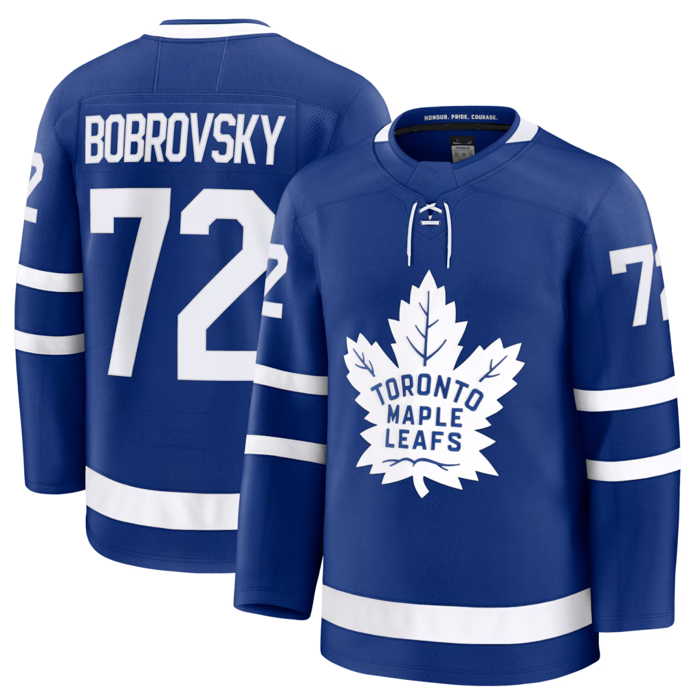 Yuxns TM.Leafs #72 Sergei Bobrovsky Blue Home Premium Jerseys