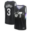 Yuxns U.Jazz #3 Keyonte George Black Fast Break Replica Stitched Jerseys - Statement Edition