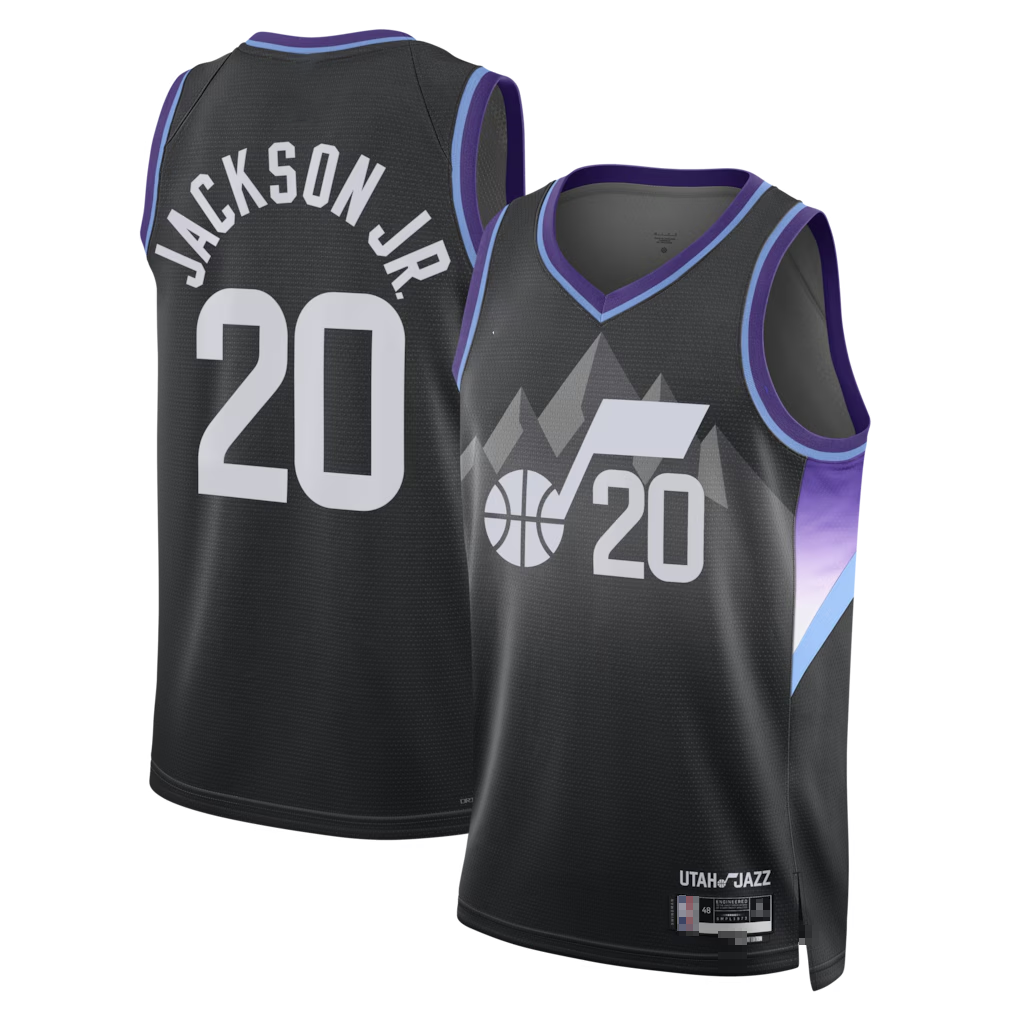 Yuxns U.Jazz #20 Jaren Jackson Jr. Black Swingman Stitched Jerseys - Statement Edition