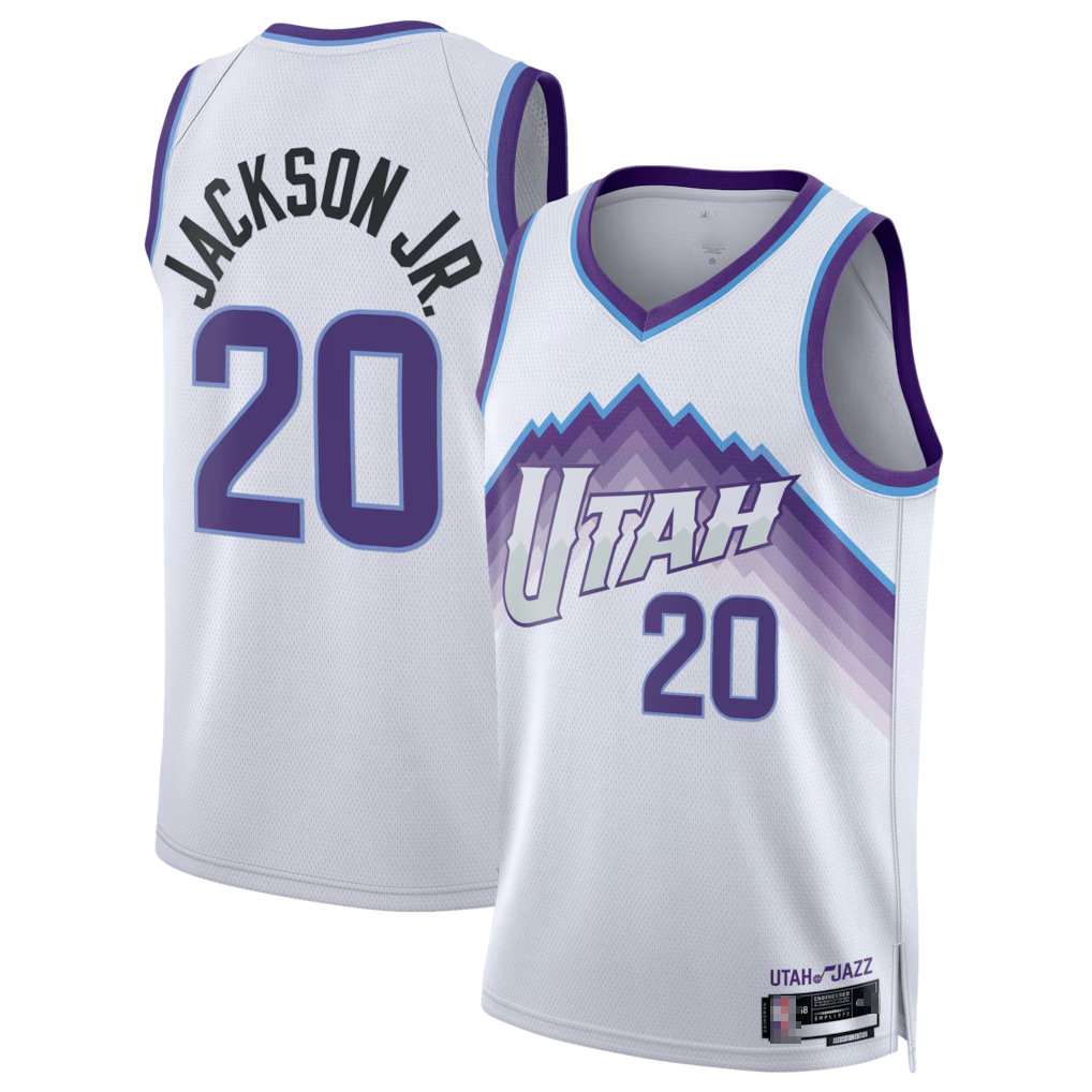 Yuxns U.Jazz #20 Jaren Jackson Jr. White Swingman Stitched Jerseys - Association Edition