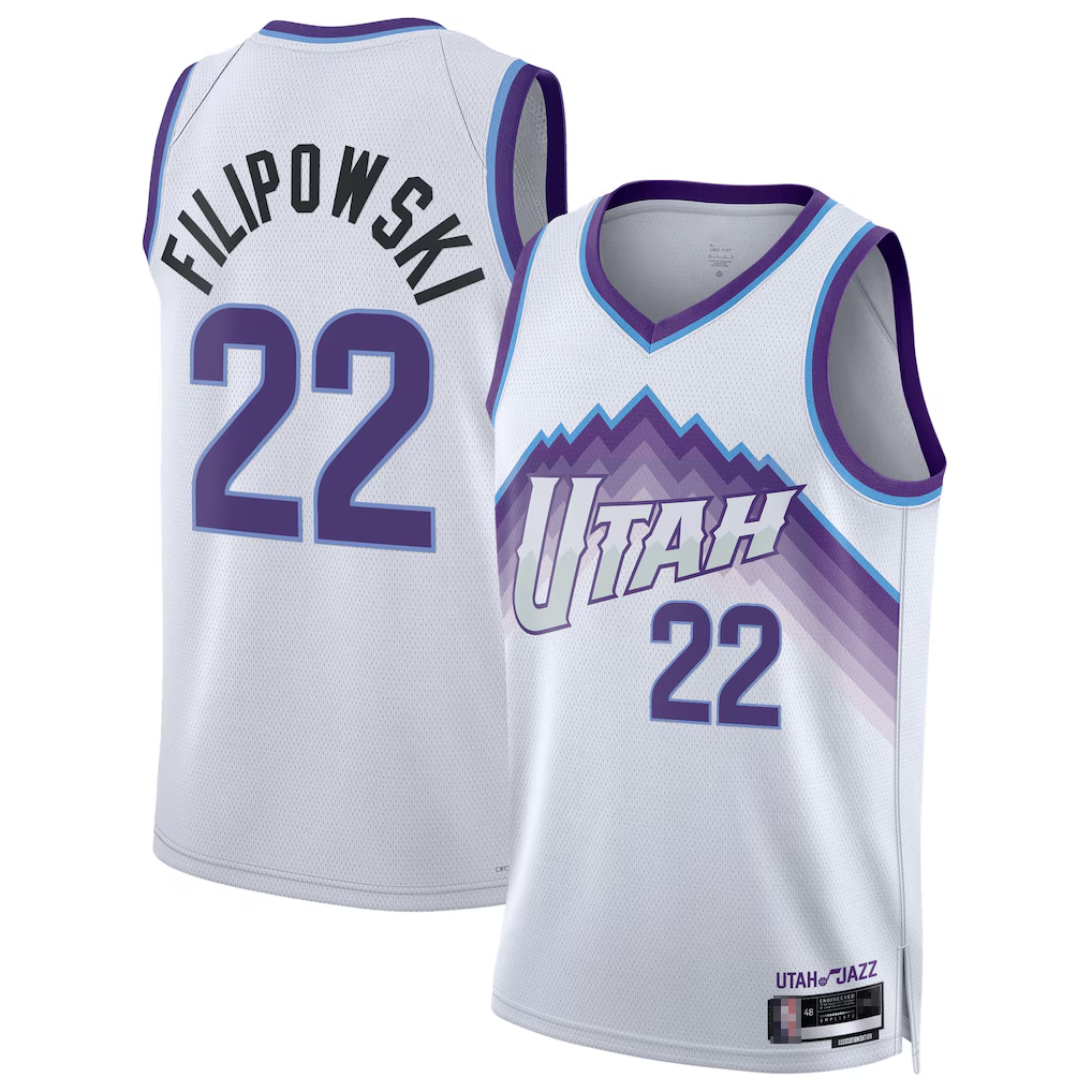 Yuxns U.Jazz #22 Kyle Filipowski White Swingman Stitched Jerseys - Association Edition
