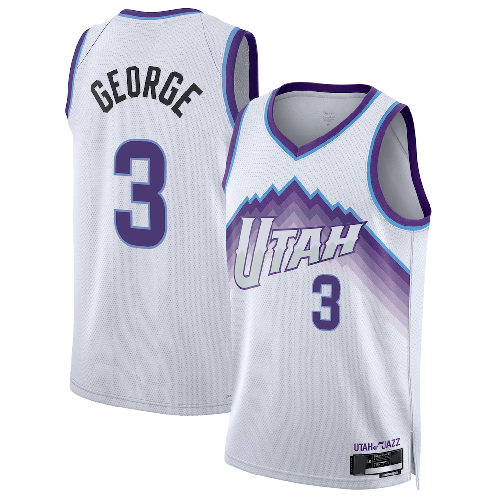 Yuxns U.Jazz #3 Keyonte George White Swingman Stitched Jerseys - Association Edition