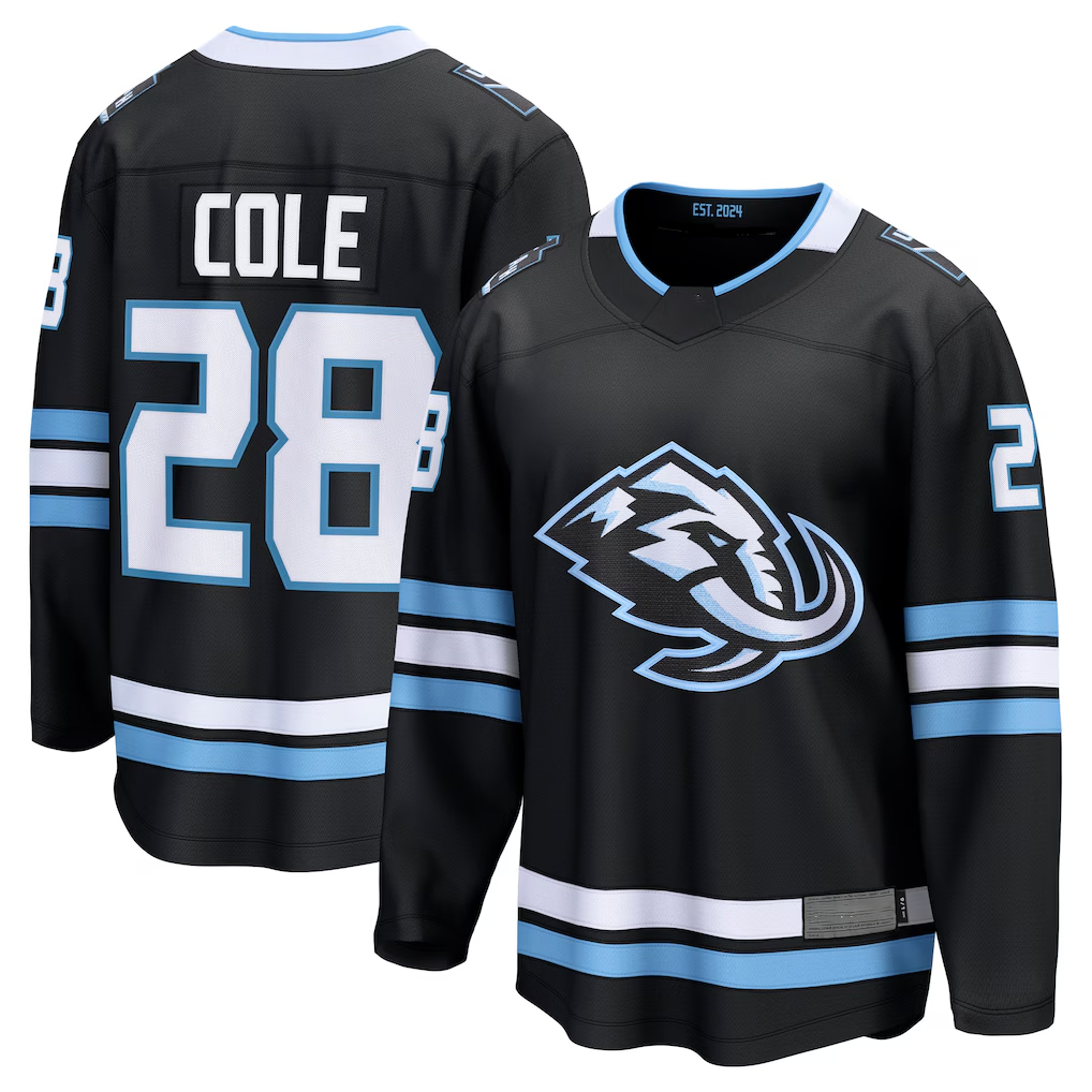 Yuxns U.Mammoth #28 Ian Cole Black Home Breakaway Player Jerseys