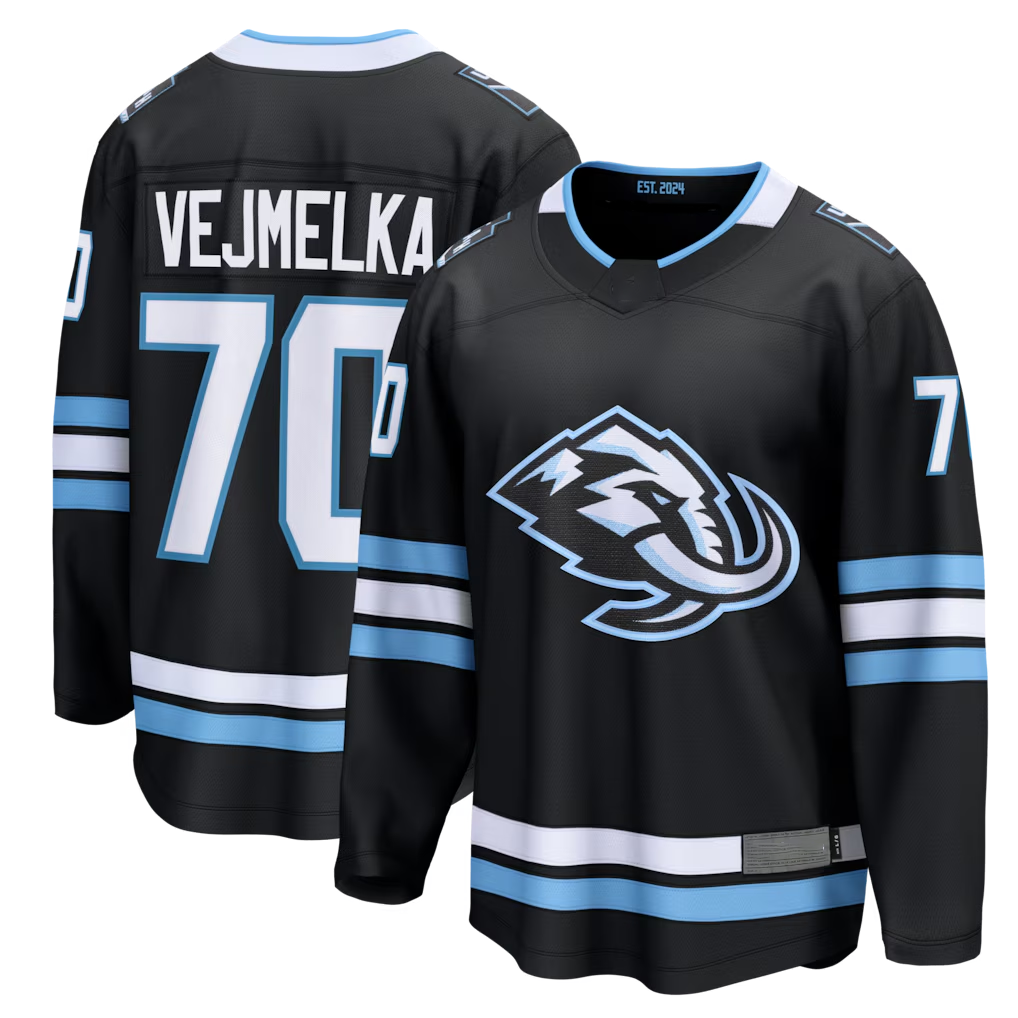 Yuxns U.Mammoth #70 Karel Vejmelka Black Home Breakaway Jerseys