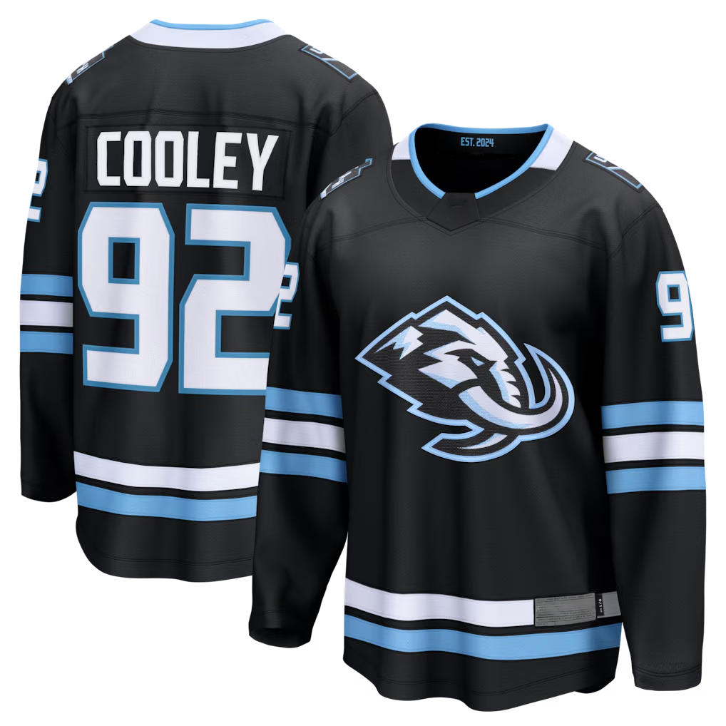 Yuxns U.Mammoth #92 Logan Cooley Black Home Breakaway Jerseys