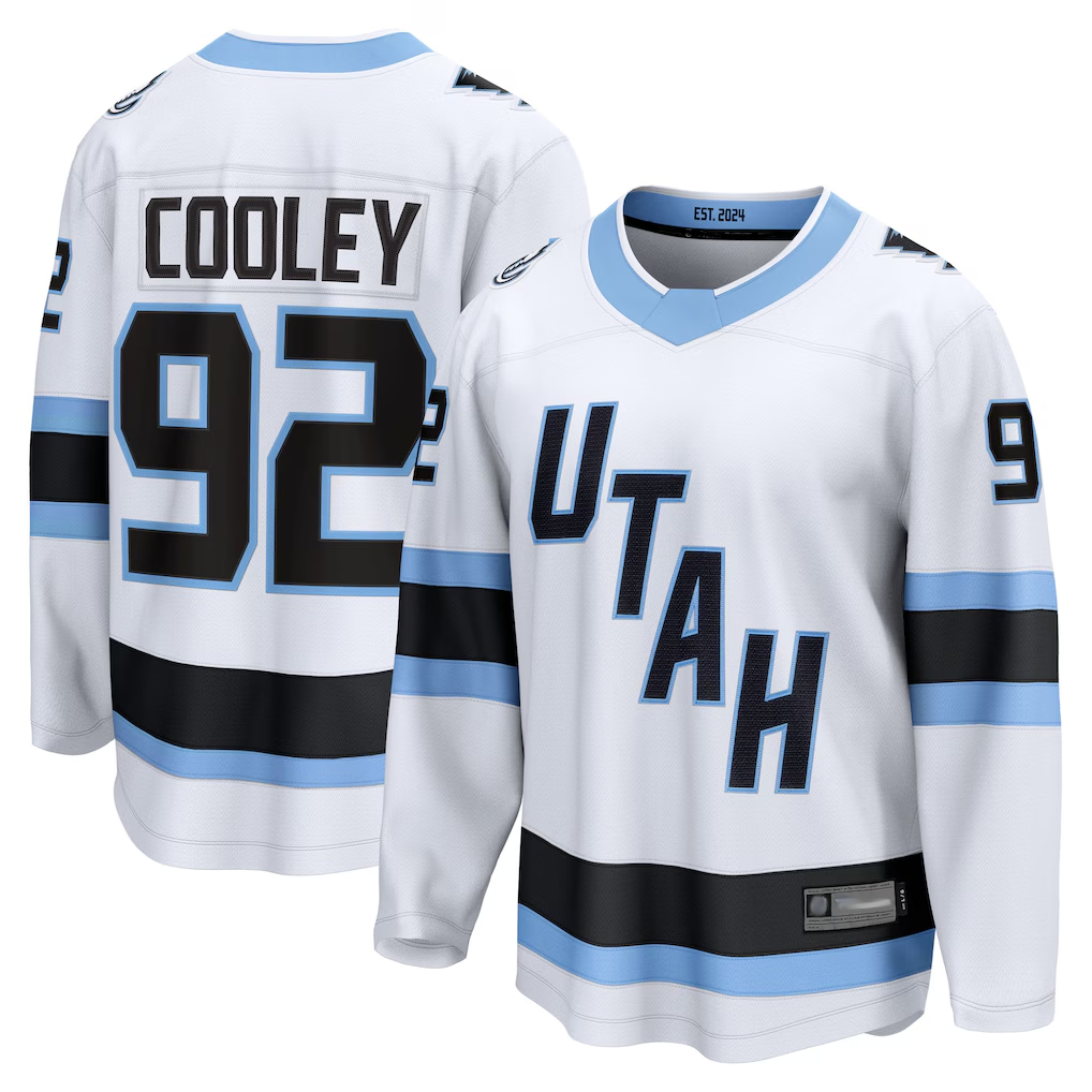 Yuxns U.Mammoth #92 Logan Cooley White Away Breakaway Player Jerseys