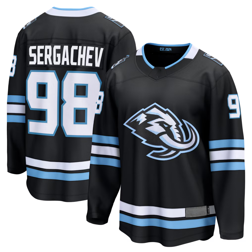 Yuxns U.Mammoth #98 Mikhail Sergachev Black Home Breakaway Player Jerseys