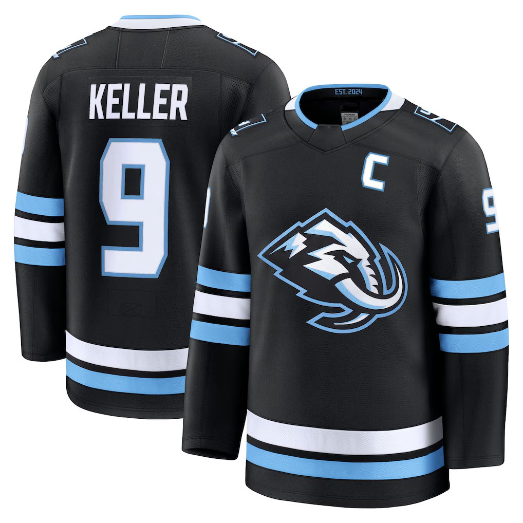 Yuxns U.Mammoth #9 Clayton Keller Black Home Premium Player Jerseys
