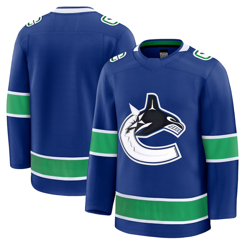 Yuxns V.Canucks Blue Home Premium Jerseys