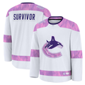 Yuxns V.Canucks White Hockey Fights Cancer Survivor Practice Jerseys