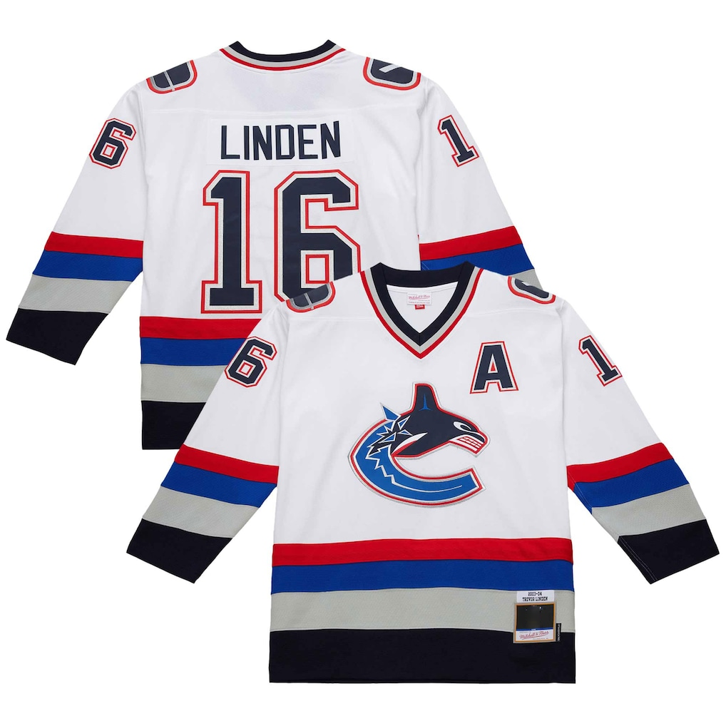Yuxns V.Canucks #16 Trevor Linden White 2003-04 Power Play Jerseys
