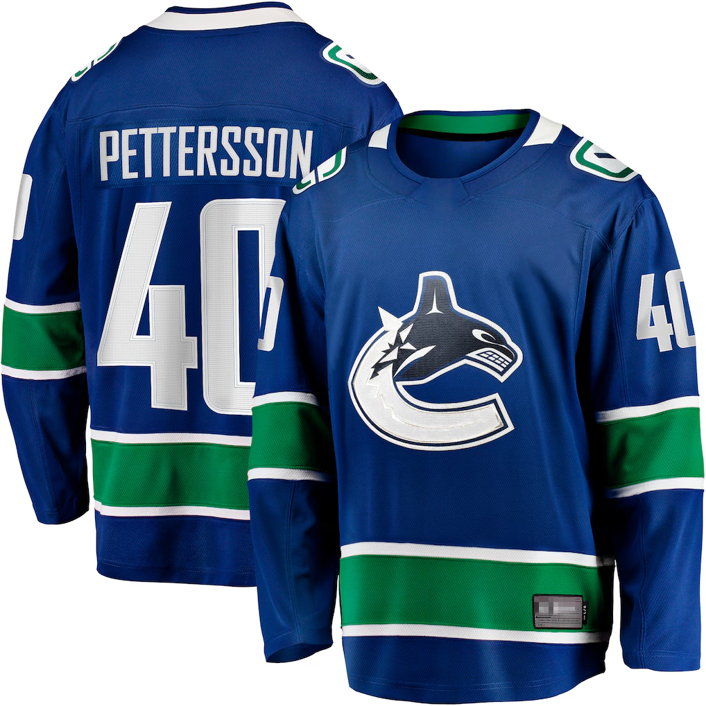 Yuxns V.Canucks #40 Elias Pettersson Blue Home Breakaway Jerseys