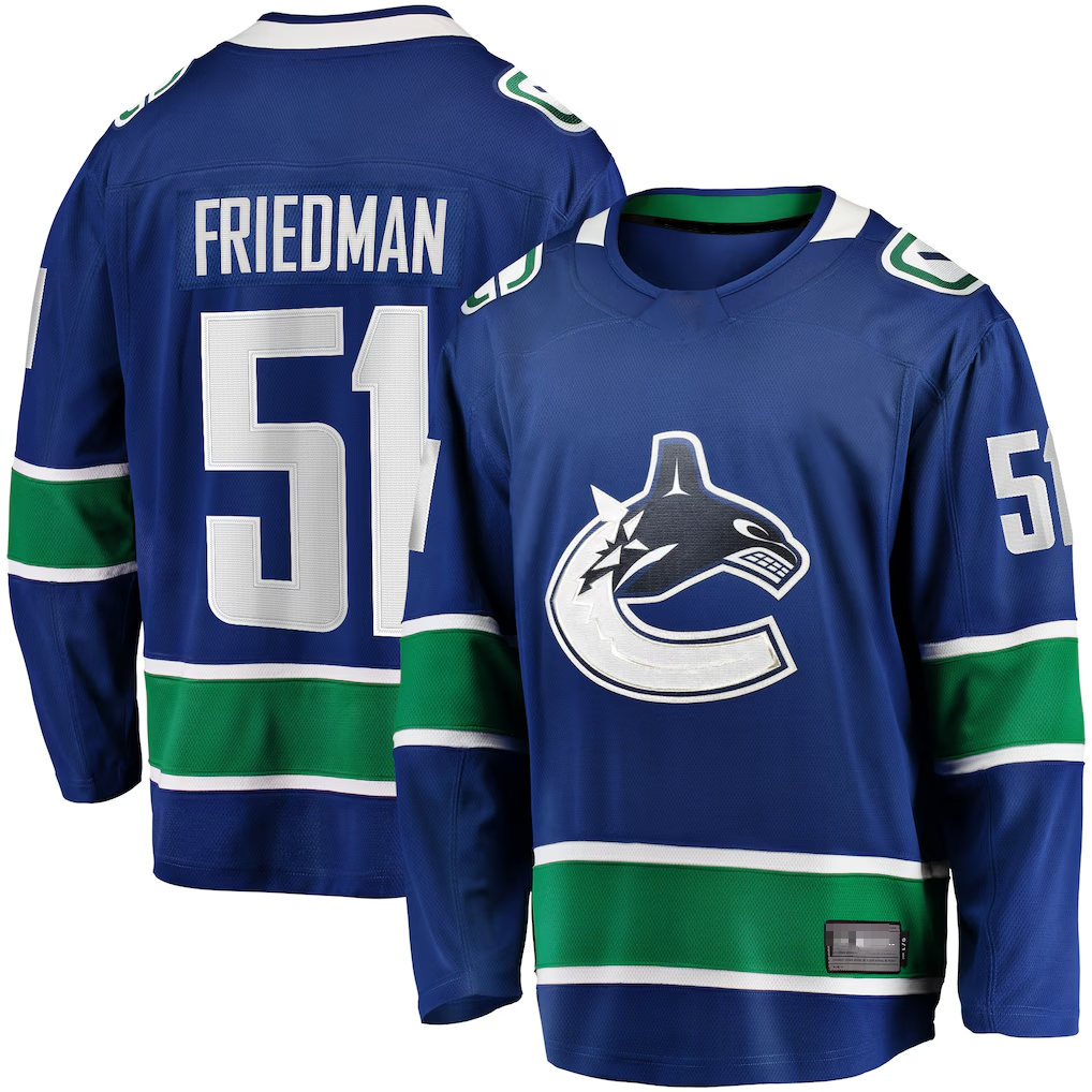Yuxns V.Canucks #51 Mark Friedman Blue Home Premier Breakaway Player Jerseys