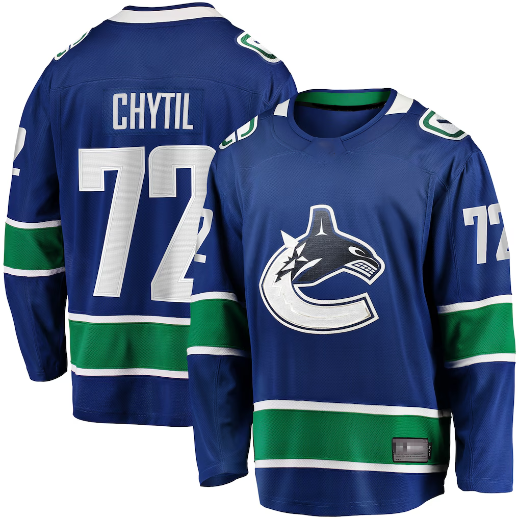Yuxns V.Canucks #72 Filip Chytil Blue Home Breakaway Jerseys