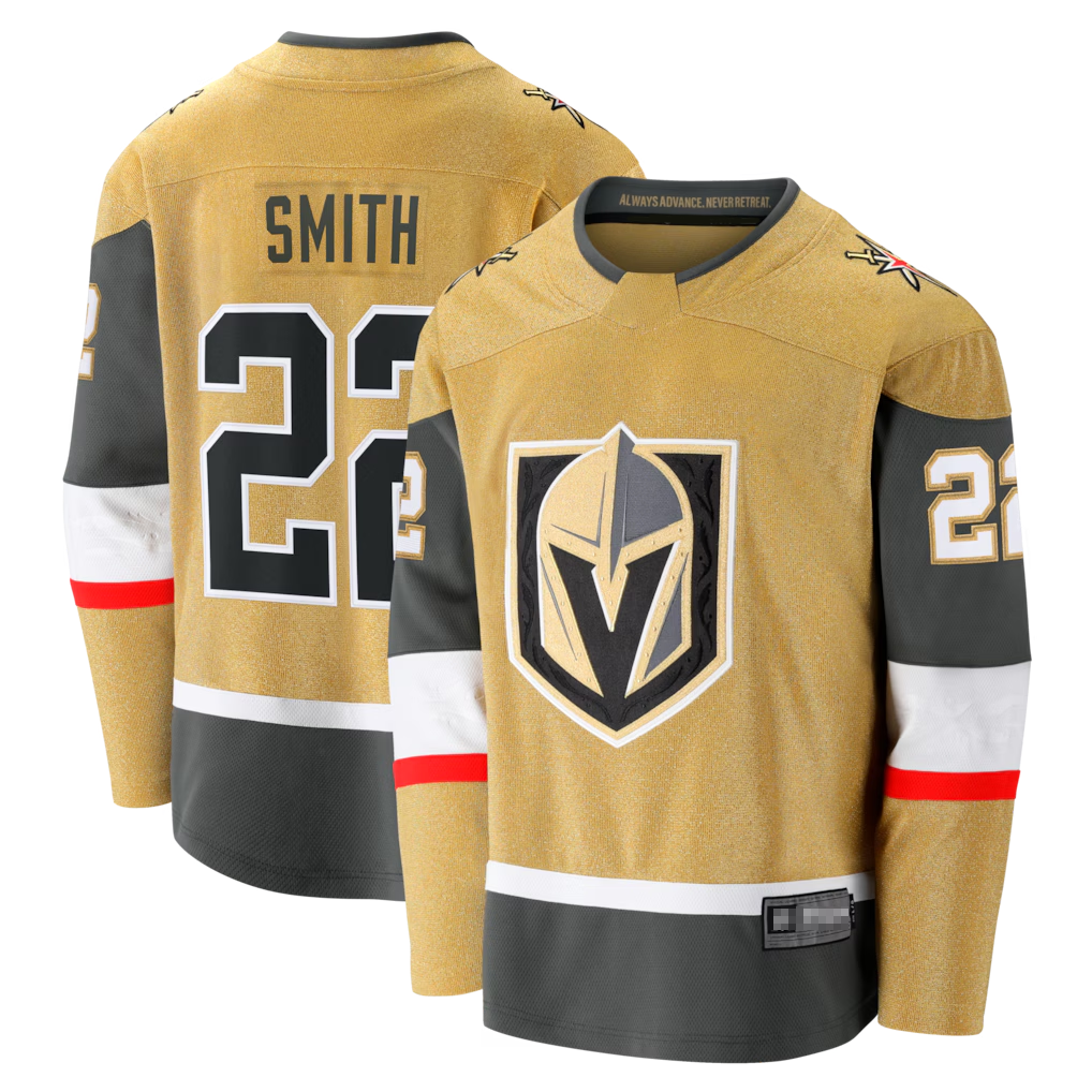 Yuxns VG.Knights #22 Cole Smith Gold Home Breakaway Jerseys