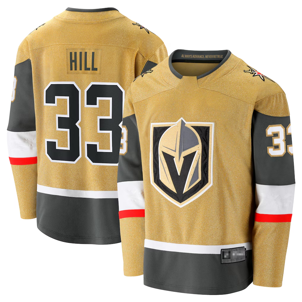 Yuxns VG.Knights #33 Adin Hill Gold Home Breakaway Jerseys