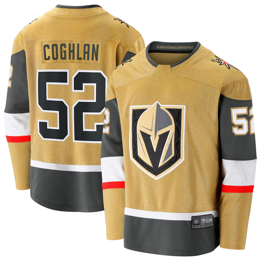 Yuxns VG.Knights #52 Dylan Coghlan Gold Home Breakaway Jerseys
