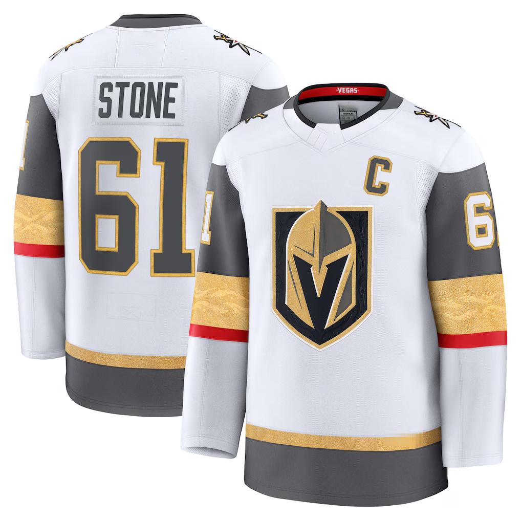 Yuxns VG.Knights #61 Mark Stone White Away Premium Jerseys