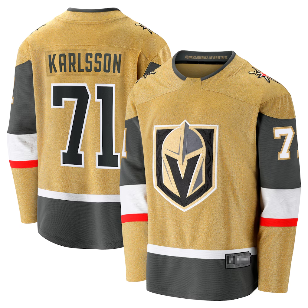 Yuxns VG.Knights #71 William Karlsson Gold Home Breakaway Jerseys