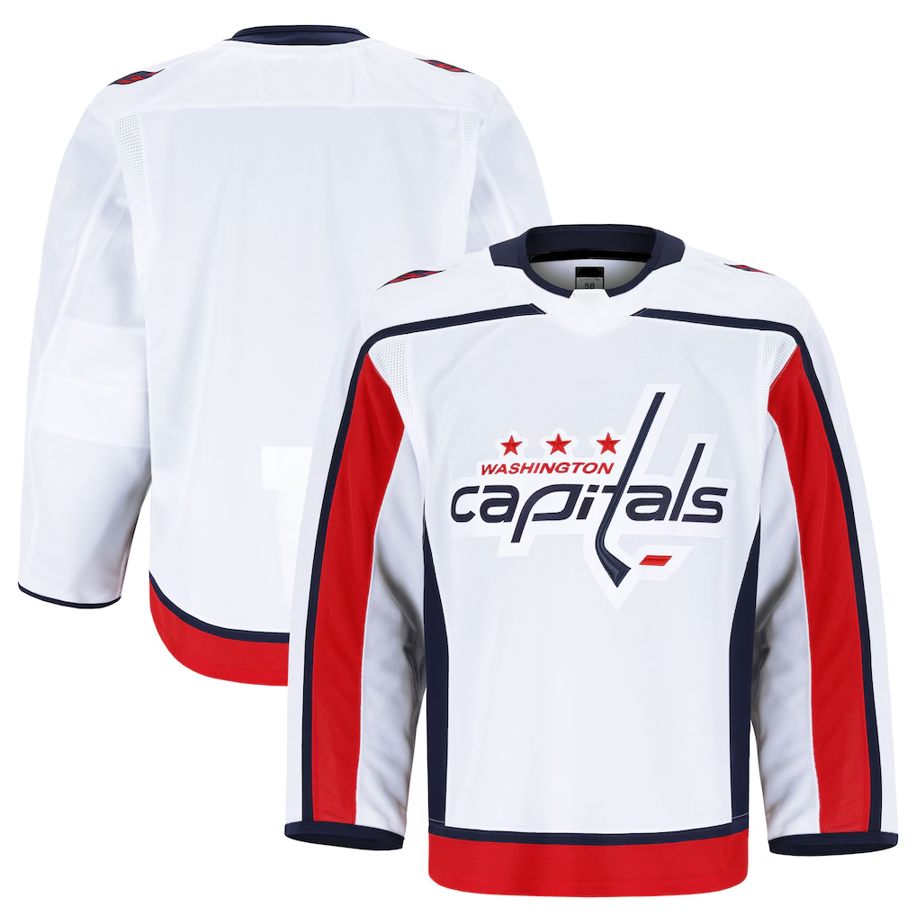 Yuxns W.Capitals White Away Authentic Pro Jerseys