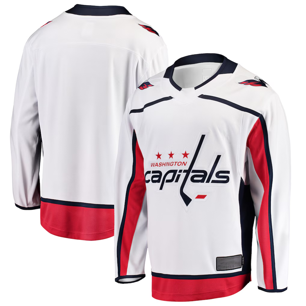 Yuxns W.Capitals White Breakaway Away Jerseys