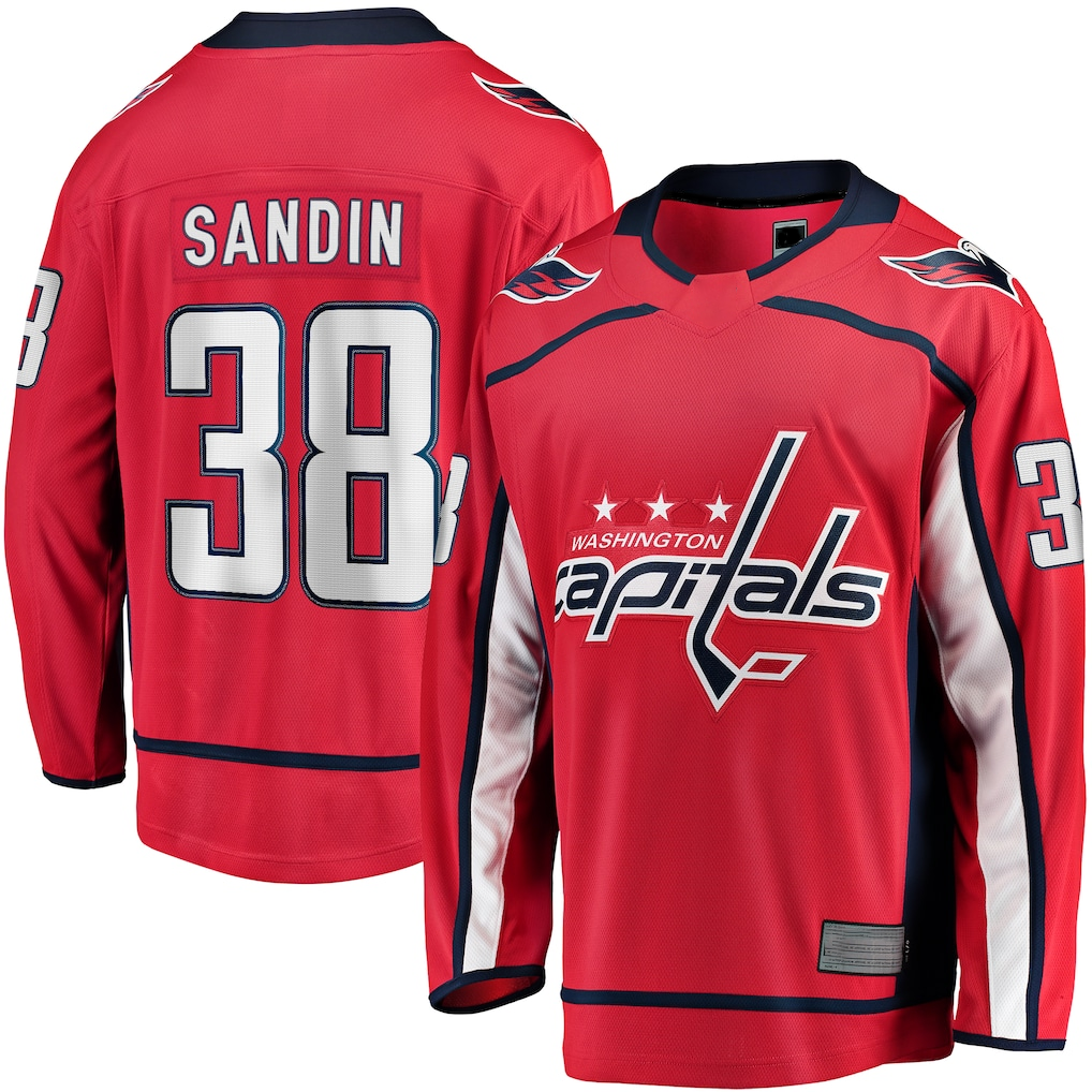 Yuxns W.Capitals #38 Rasmus Sandin Red Home Breakaway Jerseys
