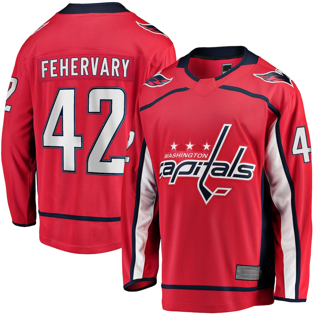 Yuxns W.Capitals #42 Martin Fehervary Red Home Breakaway Player Jerseys
