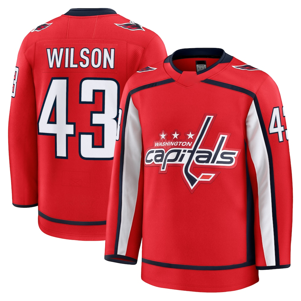 Yuxns W.Capitals #43 Tom Wilson Red Home Premium Jerseys