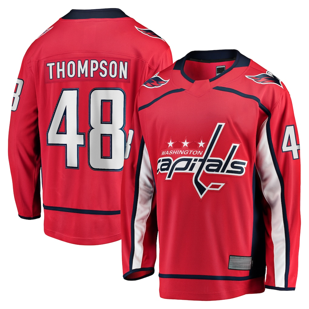 Yuxns W.Capitals #48 Logan Thompson Red Home Premier Breakaway Player Jerseys
