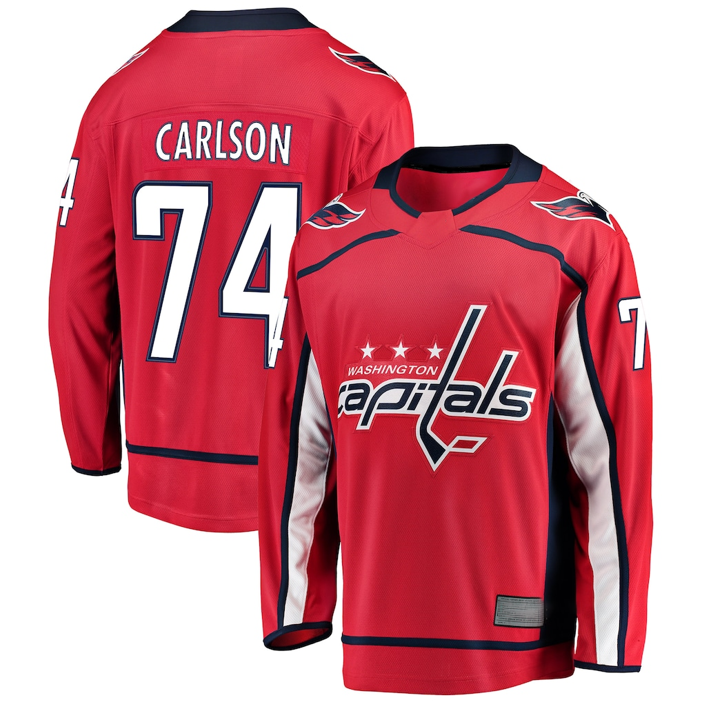 Yuxns W.Capitals #74 John Carlson Red Home Breakaway Player Jerseys