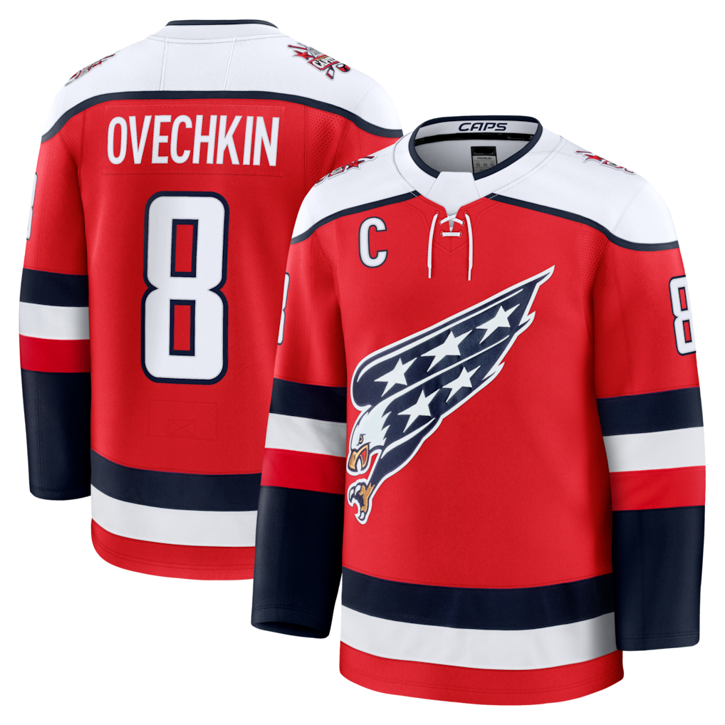Yuxns W.Capitals #8 Alexander Ovechkin Red Alternate Premium Player Jerseys