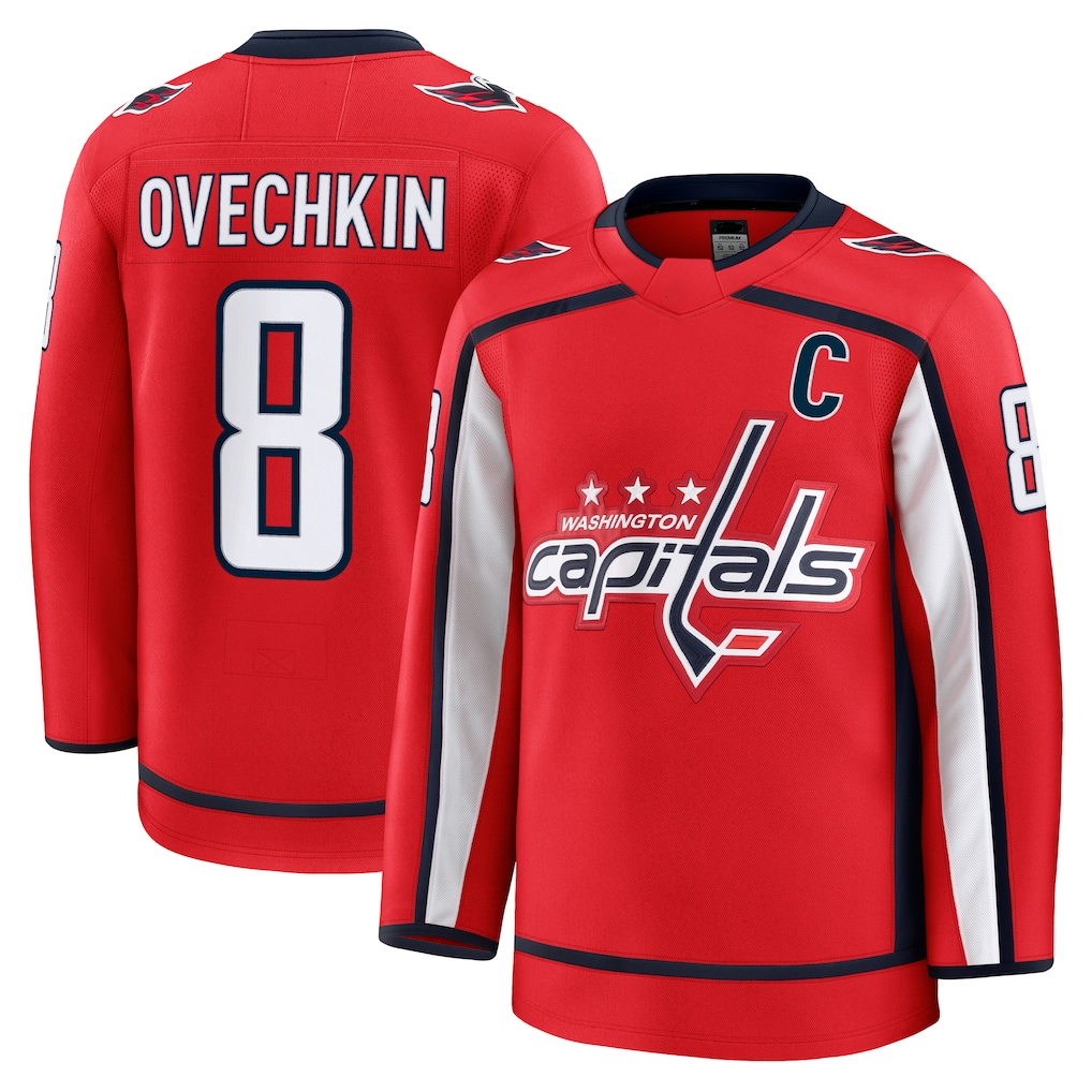 Yuxns W.Capitals #8 Alexander Ovechkin Red Home Premium Jerseys