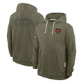Yuxns W.Commanders Olive Salute to Service Pullover Hoodies Limited Home Blank Player Stitched Jerseys