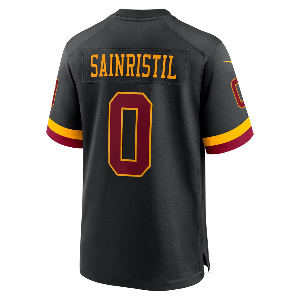 Yuxns W.Commanders #0 Mike Sainristil Black Hail Raiser Alternate Game Stitched Jerseys