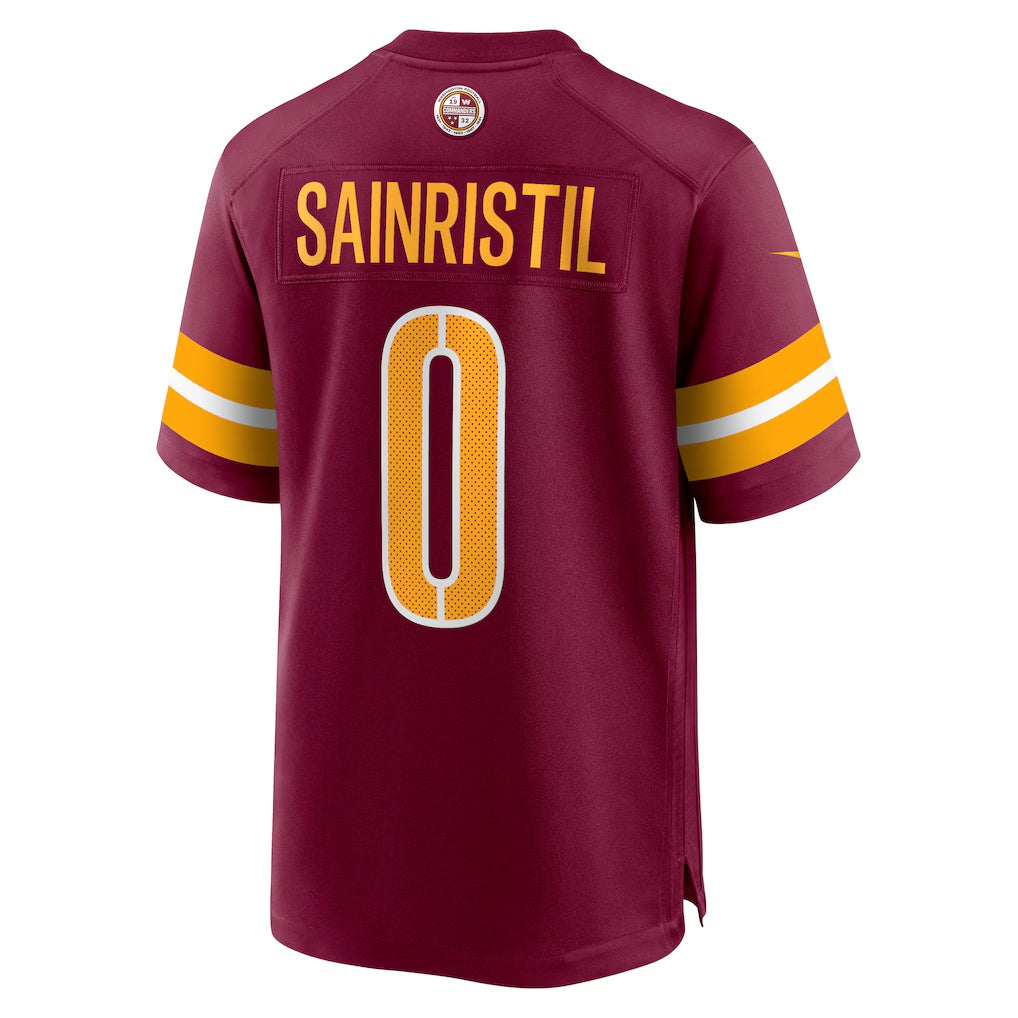 Yuxns W.Commanders #0 Mike Sainristil Burgundy Game Stitched Jerseys