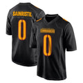 Yuxns W.Commanders #0 Mike Sainristil Player Black Carbon Fashion Home Game Stitched Jerseys