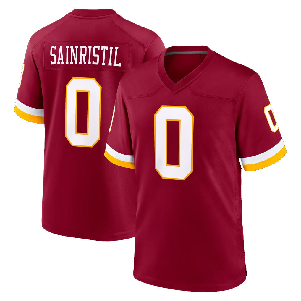 Yuxns W.Commanders #0 Mike Sainristil Player Burgundy Game Home Stitched Jerseys