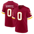 Yuxns W.Commanders #0 Mike Sainristil Player Burgundy Game Home Stitched Jerseys