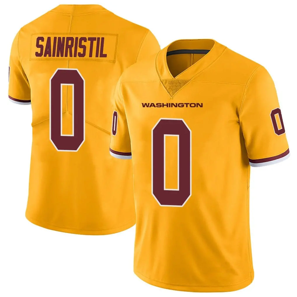Yuxns W.Commanders #0 Mike Sainristil Player Gold Vapor Limited Stitched Jerseys