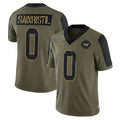 Yuxns W.Commanders #0 Mike Sainristil Player Olive Salute To Service Limited Game Stitched Jerseys
