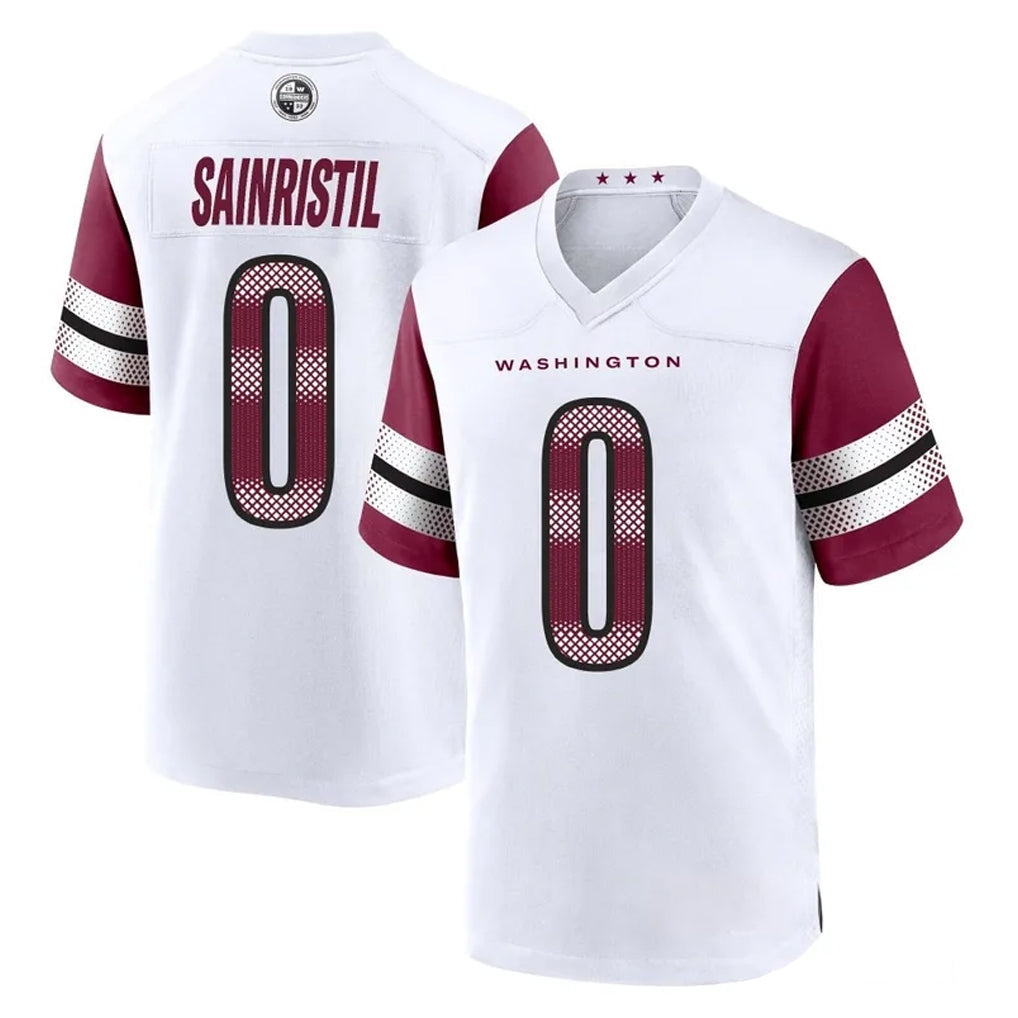 Yuxns W.Commanders #0 Mike Sainristil Player White Game Home Stitched Jerseys