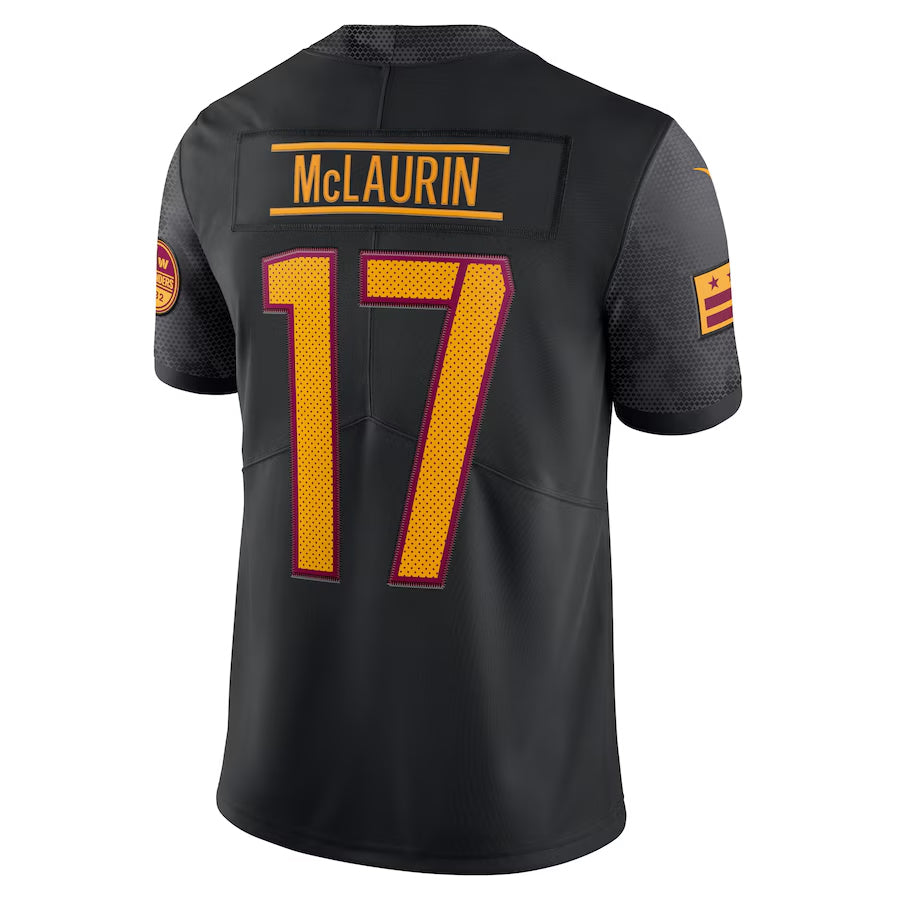 Yuxns W.Commanders #17 Terry McLaurin Player Black Vapor Limited Stitched Jerseys