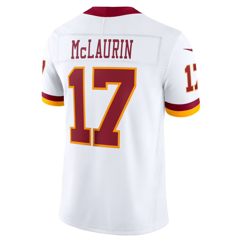 Yuxns W.Commanders #17 Terry McLaurin White Vapor F.U.S.E. Stitched Limited Jerseys