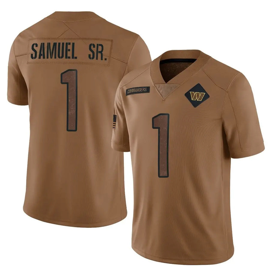 Yuxns W.Commanders #1 Deebo Samuel Sr Player Brown Salute To Service Limited Football Jerseys