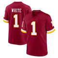 Yuxns W.Commanders #1 Rachaad White Player Burgundy Game Home Stitched Jerseys