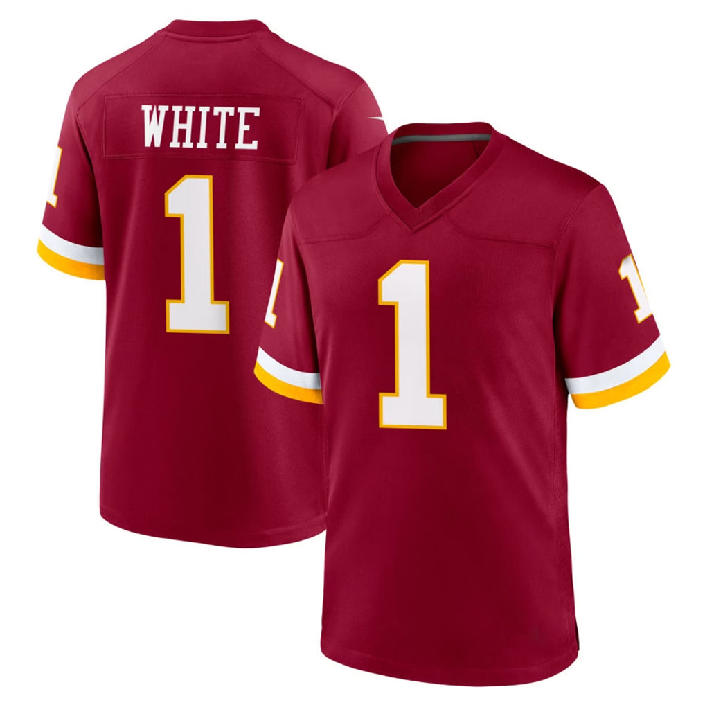 Yuxns W.Commanders #1 Rachaad White Player Burgundy Game Home Stitched Jerseys