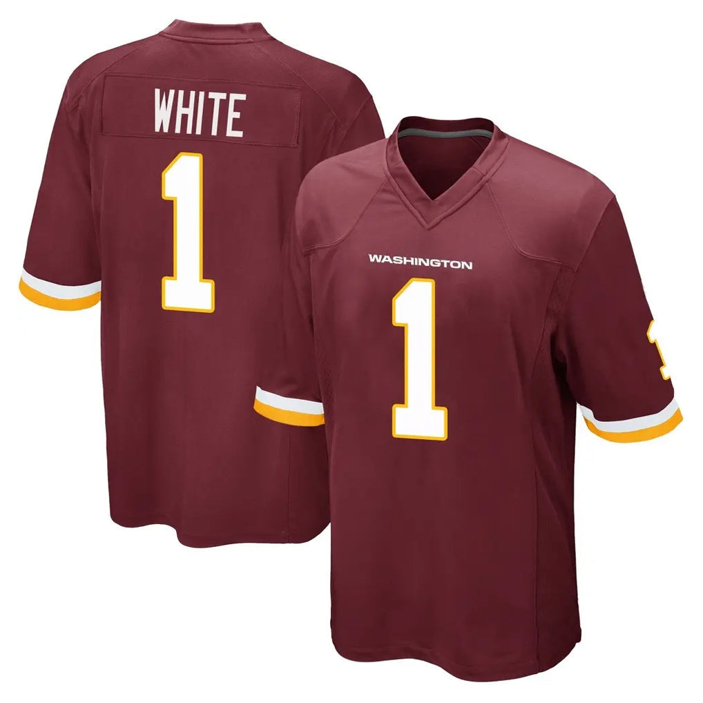 Yuxns W.Commanders #1 Rachaad White Player Burgundy Team Color Home Game Stitched Jerseys
