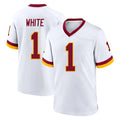 Yuxns W.Commanders #1 Rachaad White Player White Home Game Stitched Jerseys
